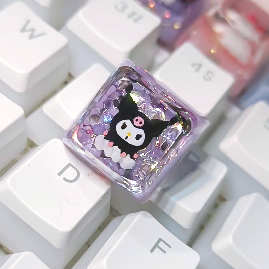 Dreamy Purple Little Devil Girl Handmade Resin Keycap