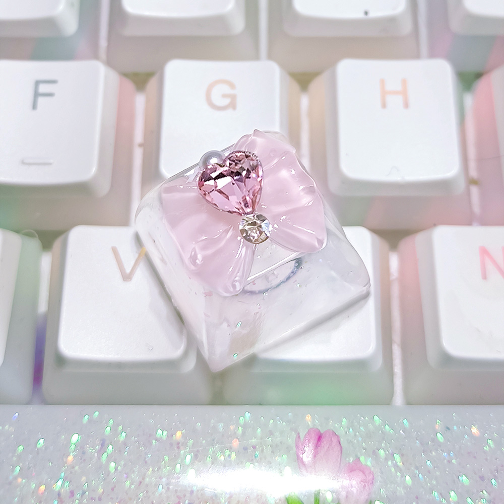 Handmade Bowknot Sparkling Crystal Keycap