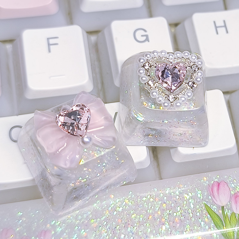 Handmade Bowknot Sparkling Crystal Keycap