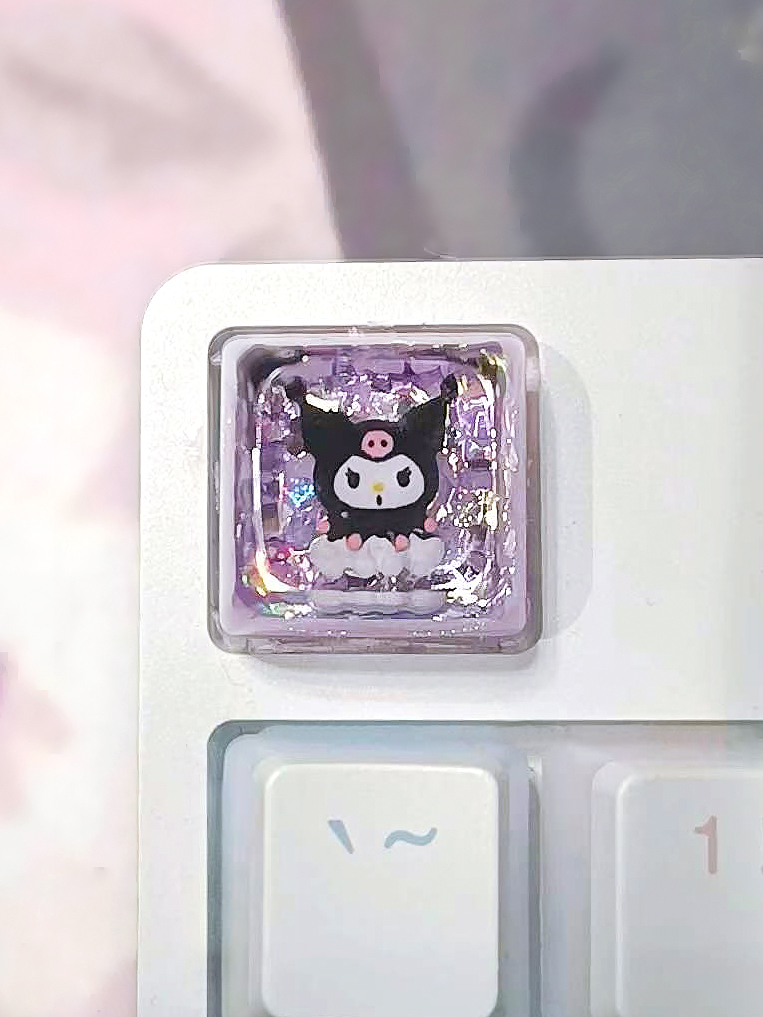 Dreamy Purple Little Devil Girl Handmade Resin Keycap