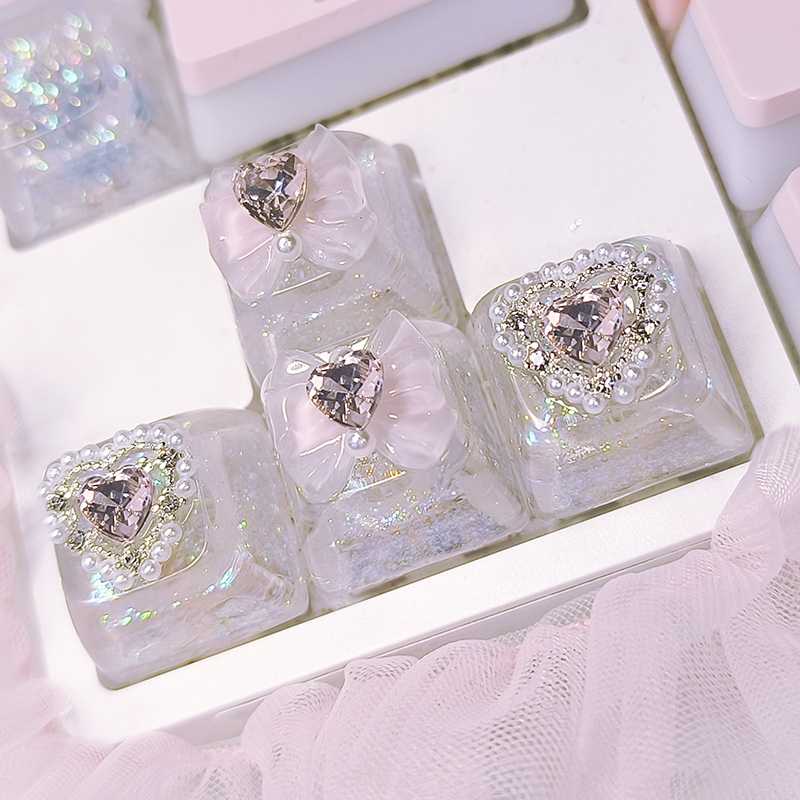 Handmade Bowknot Sparkling Crystal Keycap