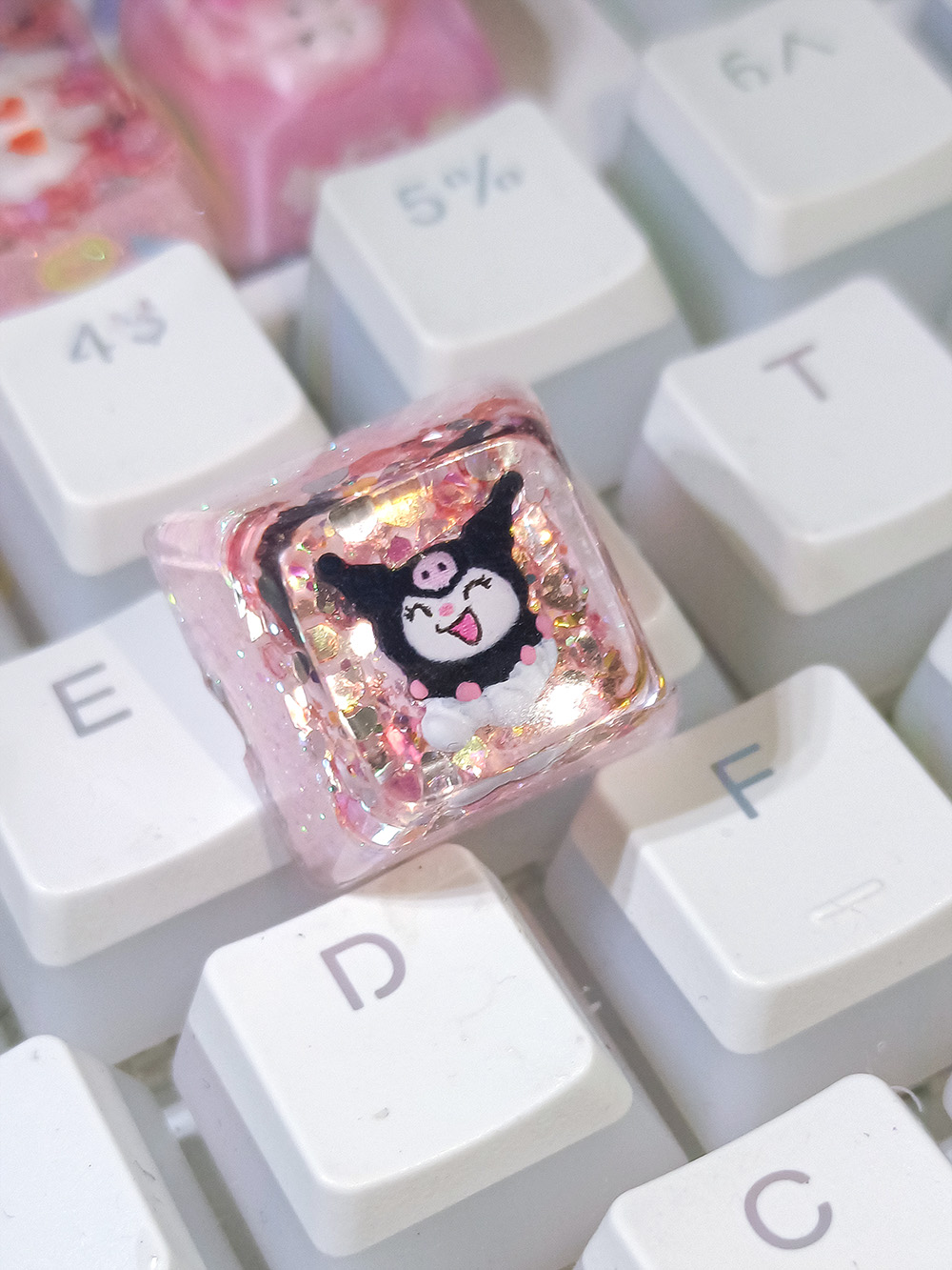 Dreamy Purple Little Devil Girl Handmade Resin Keycap