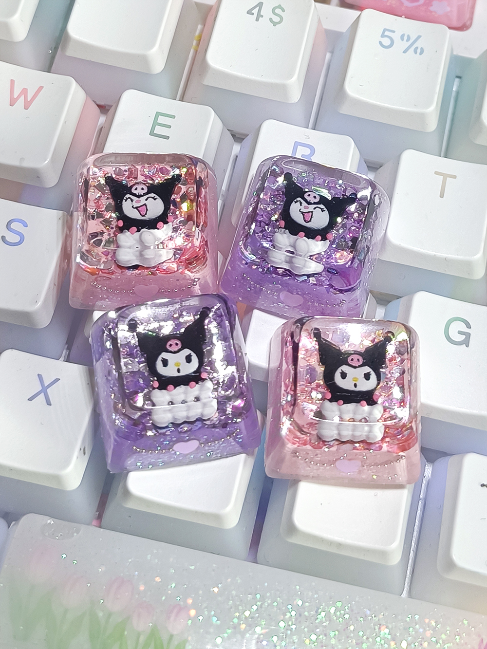 Dreamy Purple Little Devil Girl Handmade Resin Keycap