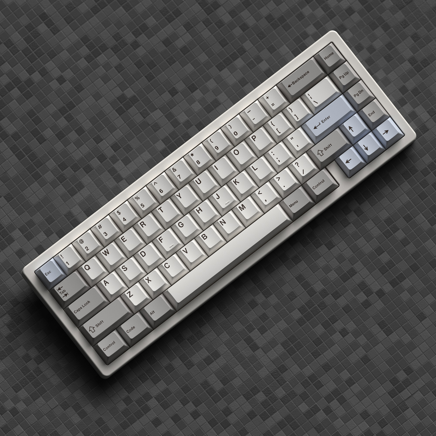 Light Gray and White "Piano Melody" Keycap Set