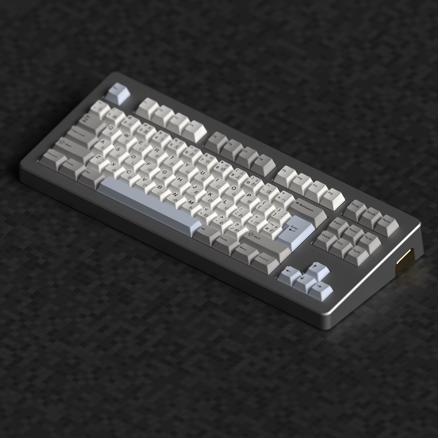 Light Gray and White "Piano Melody" Keycap Set