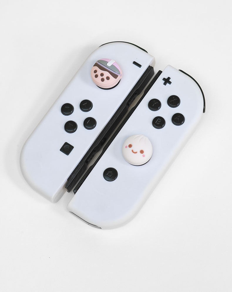 卡通包子奶茶摇杆帽在joycon上的使用展示