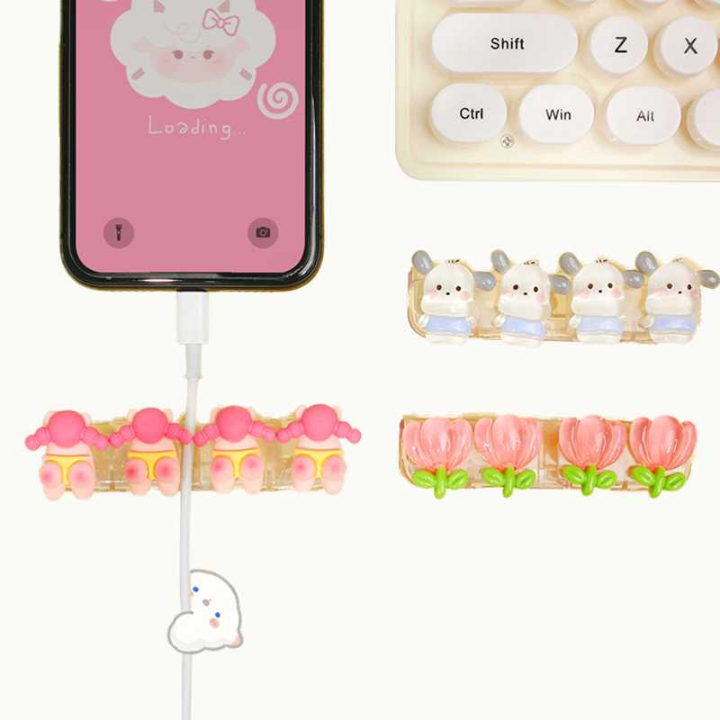Cute Desktop Cable Organizer for Girls, Multiple Designs